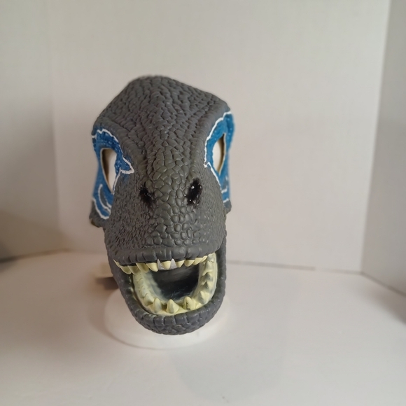 Velociraptor Jurassic World Blue Dinosaur Dino Rubber Halloween Mask Raptor - Picture 1 of 3